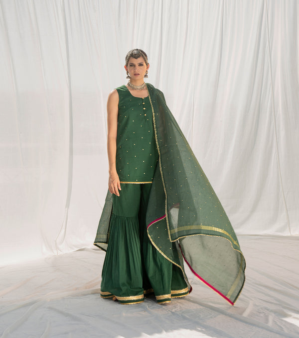 Adoring Chine Stitched Worked Black Designer Sharara Suit – Kaleendi